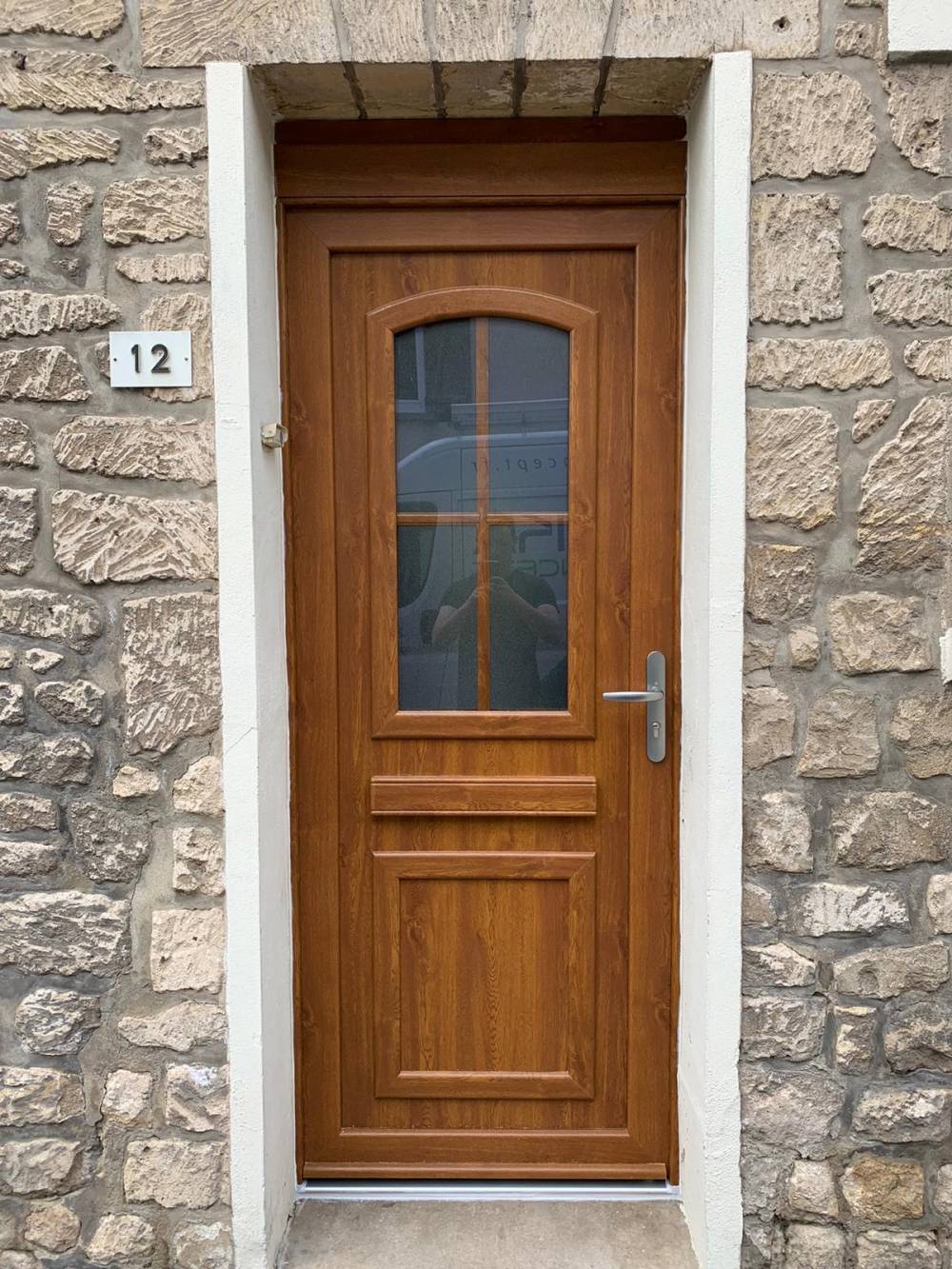 porte vitré chene doré
