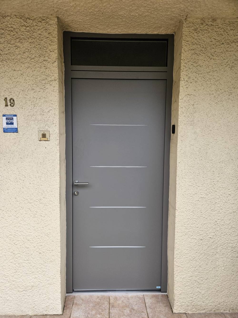 porte aluminium RAL9007 gris