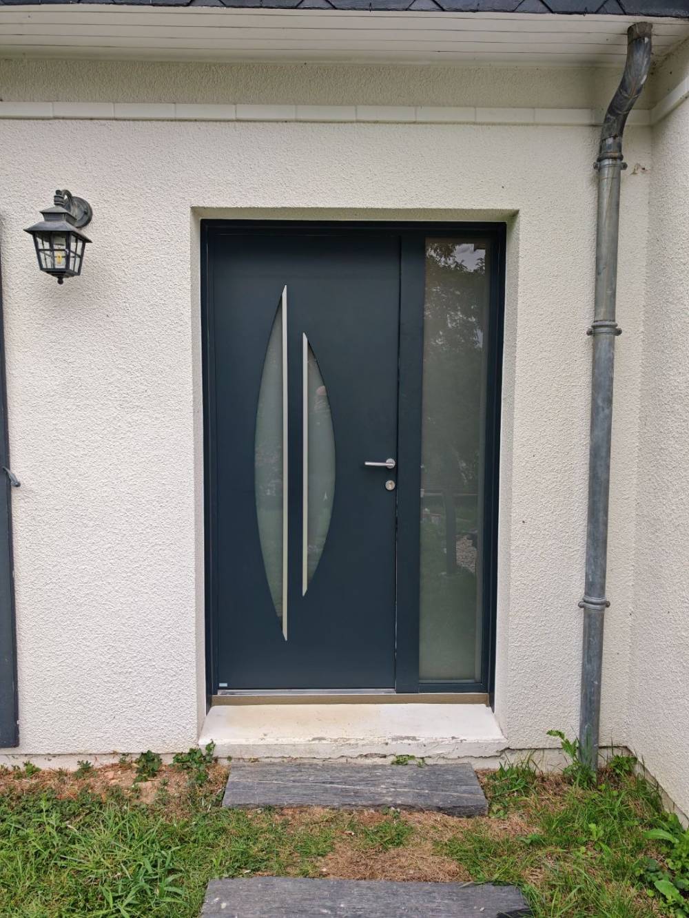 porte aluminium avec fixe lateral